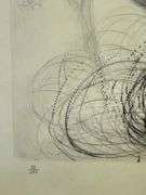 Rare Salvador Dali Pencil Signed Etching on Parchment Paper from 'Roi je t'attends à Babylone' suite