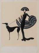 Highly Collectible Erte Signed Serigraph Symphny in Black