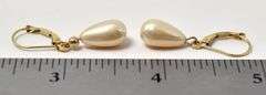 Wonderful 14K Yellow Gold Pearl Dangle Earrings