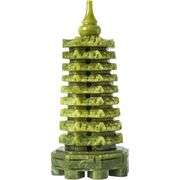 Hand-Carved Green Jade Nine-Story Pagoda