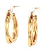 Popular 14K YG Double Hoop Nickel Sized Earrings