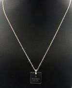 Gucci Logo square pendant on chain necklace