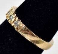 Stunning 14K Yellow Gold Diamond Ring  Band