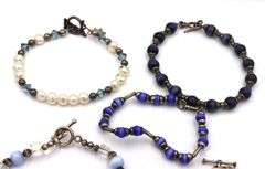 Group lot of 6 vintage 925 sterling silver bracelets