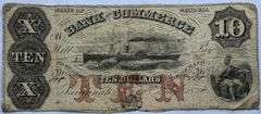 1858 $10 Bank of Commerce Savannah Ga Note