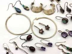 Group lot of Vintage 925 sterling silver earrings