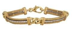 Padani 1.00ctw Diamond Two Tone Rope Link Bracelet in 18K