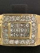 MEN'S BRAND NEW CERTIFIED DIAMOND RING, 14K GOLD