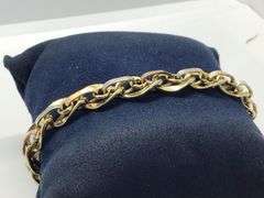 14K Three-Tone Gold Vintage Link Bracelet