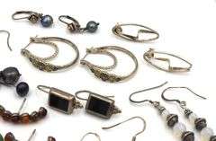 Lot of Vintage 925 sterling silver gemstone earrings