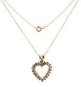 10kt Yellow gold diamond heart shaped pendant on chain