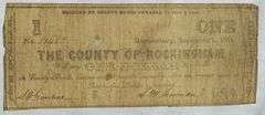 Sept 1 1861 Rockingham County $1 Note