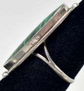 Malachite Gemstone Ring in Sterling Silver