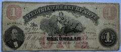 $1 Va Treasury Note July 21 1862 Series