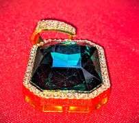 14 K Gold Plated Huge 62.5 Ct Simulated Emerald Diamond Pendant