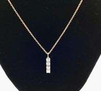 14K Rose Gold Vertical Drop Necklace