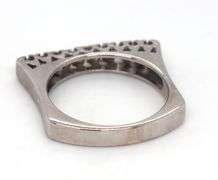 14kt White gold 0.20ctw diamond flat band
