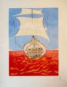 Exclusive Salvador Dali Pencil Signed Limited Edition Etching and Color Stencil from 'Twelve Tribes 