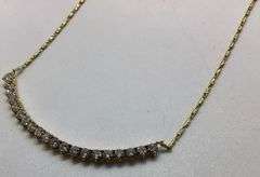 14K Yellow Gold Mini Riviera Lab Diamond Necklace