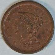 Red & Brown Uncirculated 1856 Braided Hair Large Cent