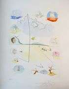 Exclusive Salvador Dali Pencil Signed Limited Edition Etching and Color Stencil from 'Twelve Tribes 