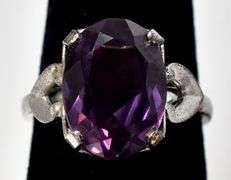 Oval Cut Amethyst Ring in Sterling Silver