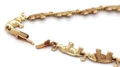 Neat 14K YG Elephant Link Bracelet