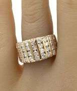 14kt Yellow gold 1.50ctw channel set 9 row diamond dome ring
