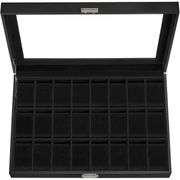 24-Slot Lockable Watch Box with Glass Lid