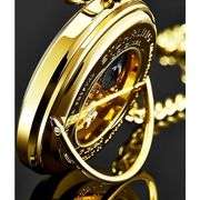 23K Gold-Plated Men's Skeleton Pocket Watch