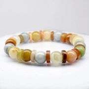Real! 143.01ct multi-color Burmese Jade bracelet!!!