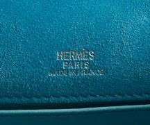 Hermes Kelly Doblis Mini Turquoise Suede Clutch W/Dustbag