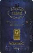 Pure IGR 0.5 gram pure .9999 fine gold in card with serial number