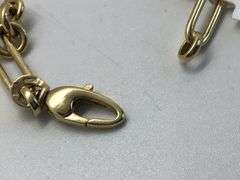 14K Yellow Gold Vintage Paper clip Link Bracelet