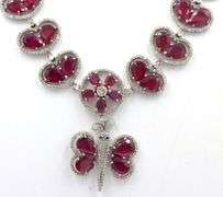 Ethereal Brand New European Direct From Manufacturer 53.50CTW Pear Shaped Faceted Rubies & 7.78CTW D
