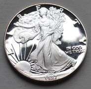 1987 S  Proof  Silver Eagle With Box and Paper