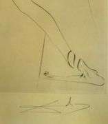 Rare Salvador Dali Pencil Signed Etching on Parchment Paper from 'Roi je t'attends à Babylone' suite