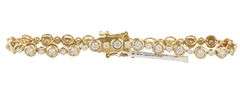 New 2.97ctw Diamond Alternating Bezel Set Bracelet in 14K