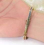 Stunning 14K Yellow Gold Straight Line Rainbow Bracelet