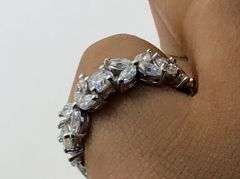 14K White Gold Marquise Cut Lab Diamond Ring