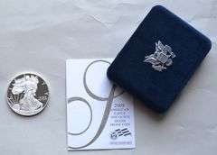 2008 W  Proof  Silver Eagle W Box And Paper