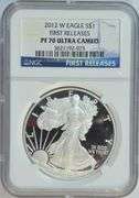 Flawless NGC PR70 ULTRA CAMEO graded 2012-W $1 Silver Eagle coin