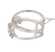 New 0.84ctw Diamond Triple Row Crossover Ring in 14K