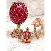 24K Gold Coronation Fabergé Egg & Bracelet Set