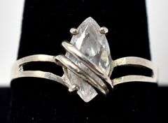 White Cz Ring in Sterling Silver