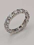 Beautiful 15 Count 7.25 Ctw White Ice Blue Lab Simulated Diamond Eternity Ring