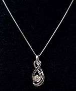 Diamond Pendant Necklace in Sterling Silver