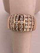 CERTIFIED LADIES 14K YELLOW GOLD AND DIAMOND BAND