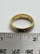 14k yellow & White gold diamond band, size 5.5 -4.0 gr