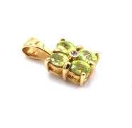 14kt Yellow gold peridot pendant